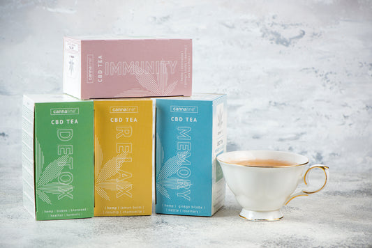 5 x Cannaline CBD Tea 5 FLAVOURS - POR 50% RRP from £6each